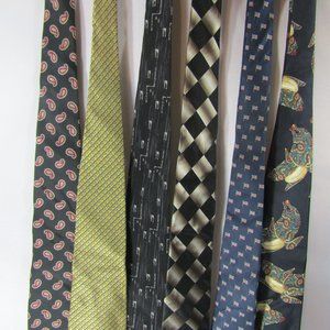 6 silk men's ties